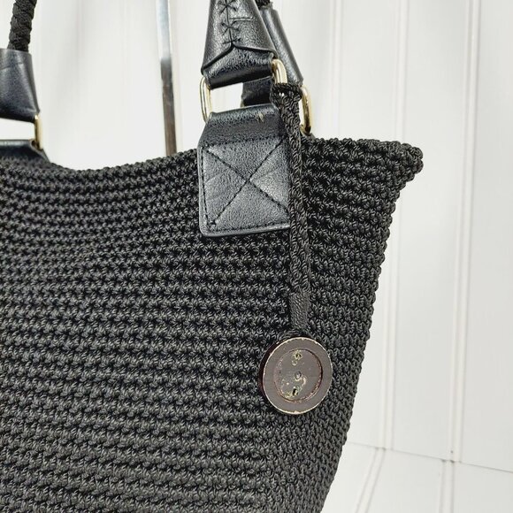 THE SAK Elliott Lucca Black Crochet Shoulder Handbag 0200 - Picture 3 of 15